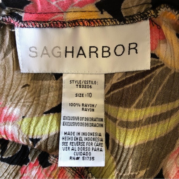 Sag Harbor Women Floral Midi Skirt Size 10 Tiered Flare Elastic Waistband Summer - Picture 2 of 9